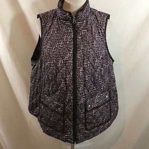 Croft & Barrow purple design quilted vest - womens 1X, armpit to armpit = 23"